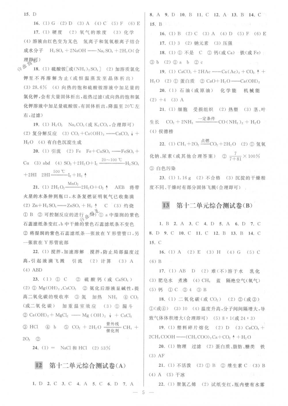 2018年亮點(diǎn)給力大試卷九年級(jí)化學(xué)下冊(cè)新課標(biāo)全國(guó)版 第5頁