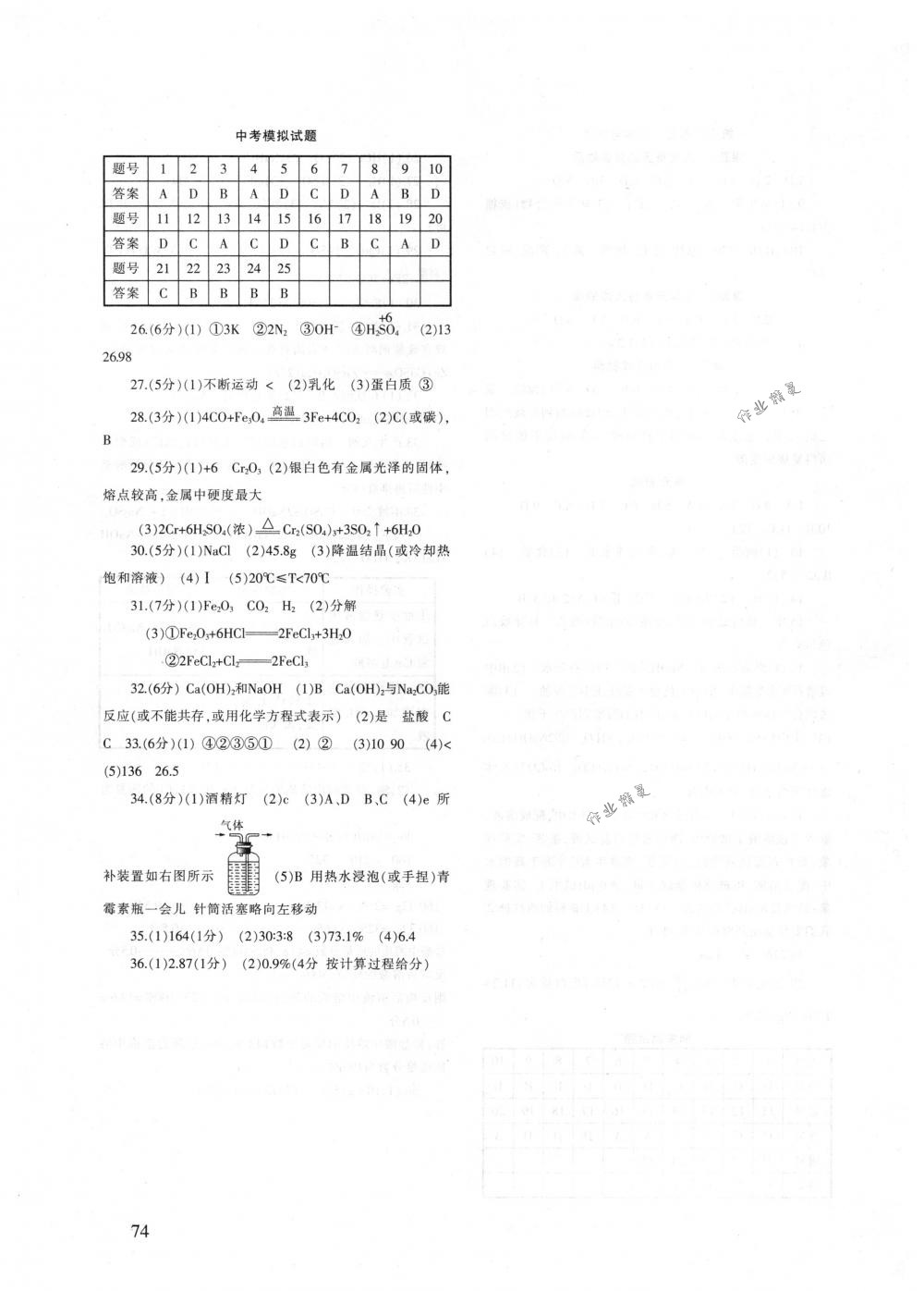 2018年化学配套综合练习九年级下册人教版 第5页