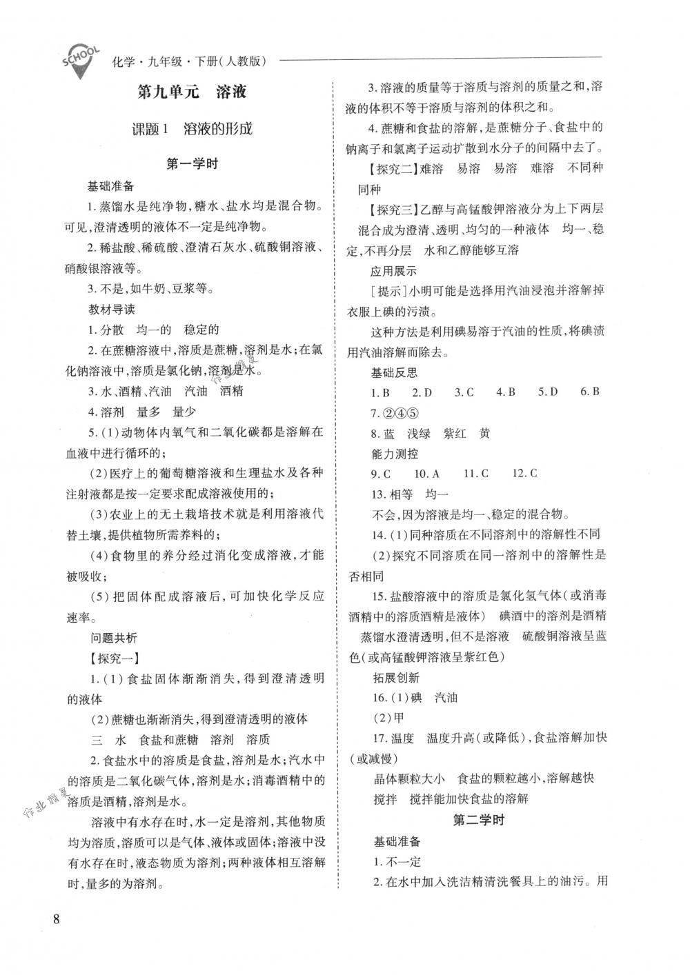 2018年新课程问题解决导学方案九年级化学下册人教版 第8页