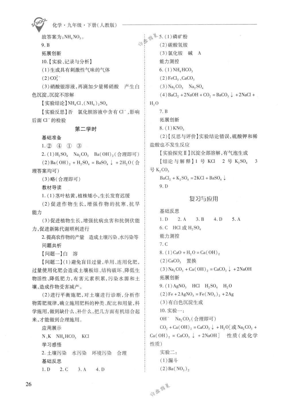 2018年新课程问题解决导学方案九年级化学下册人教版 第26页