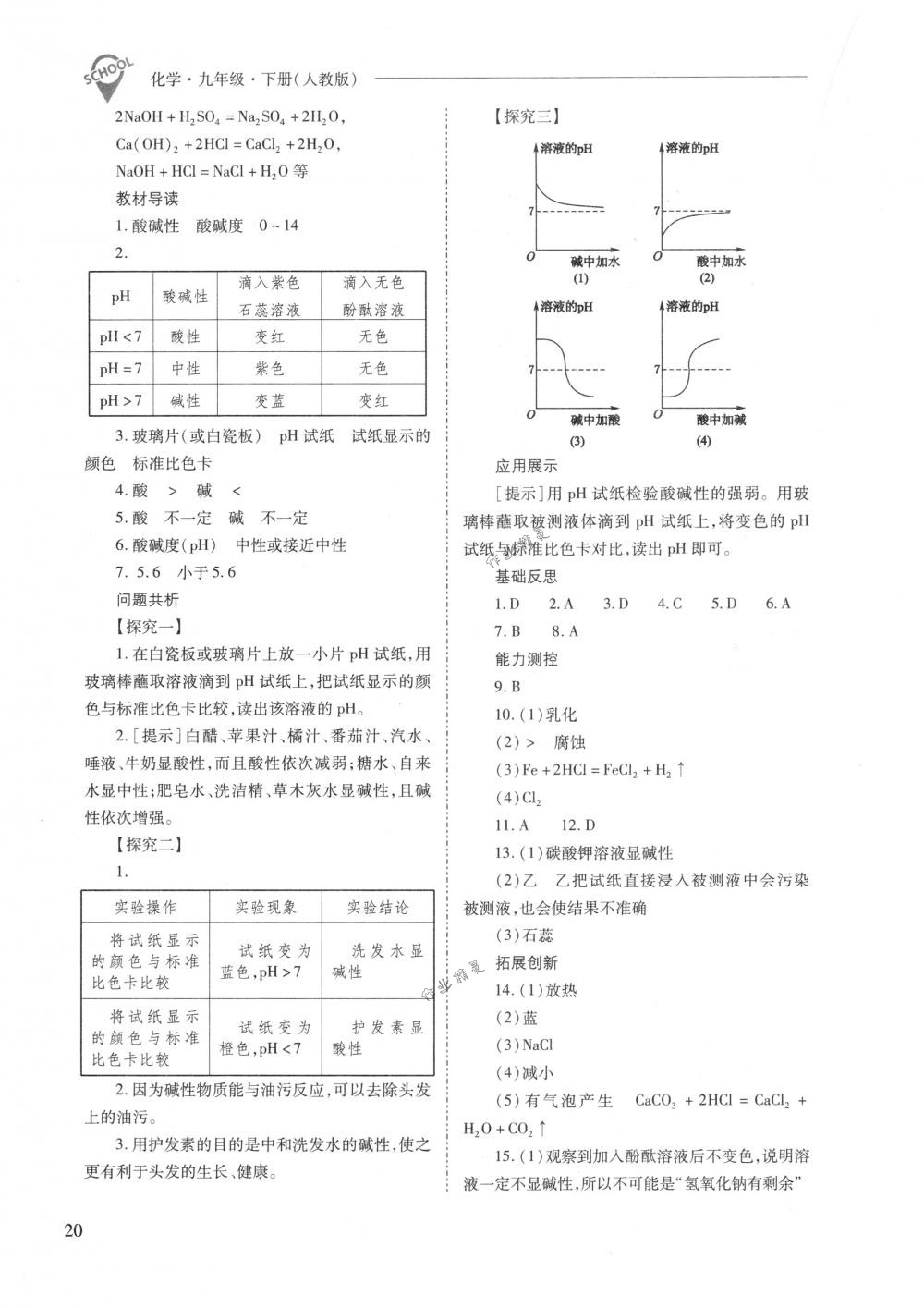 2018年新課程問(wèn)題解決導(dǎo)學(xué)方案九年級(jí)化學(xué)下冊(cè)人教版 第20頁(yè)