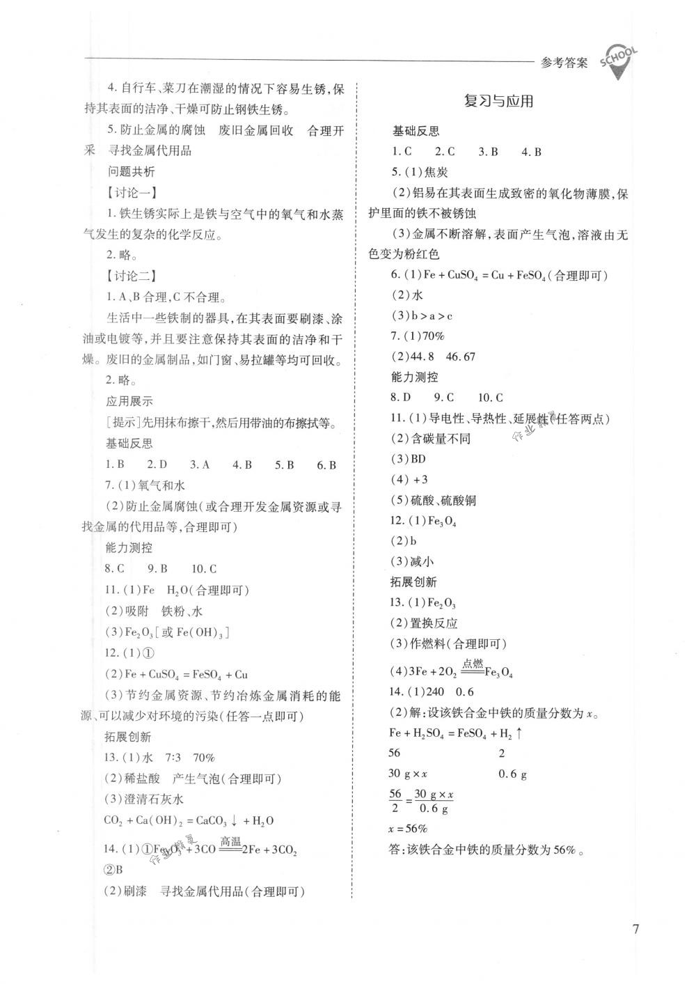 2018年新课程问题解决导学方案九年级化学下册人教版 第7页