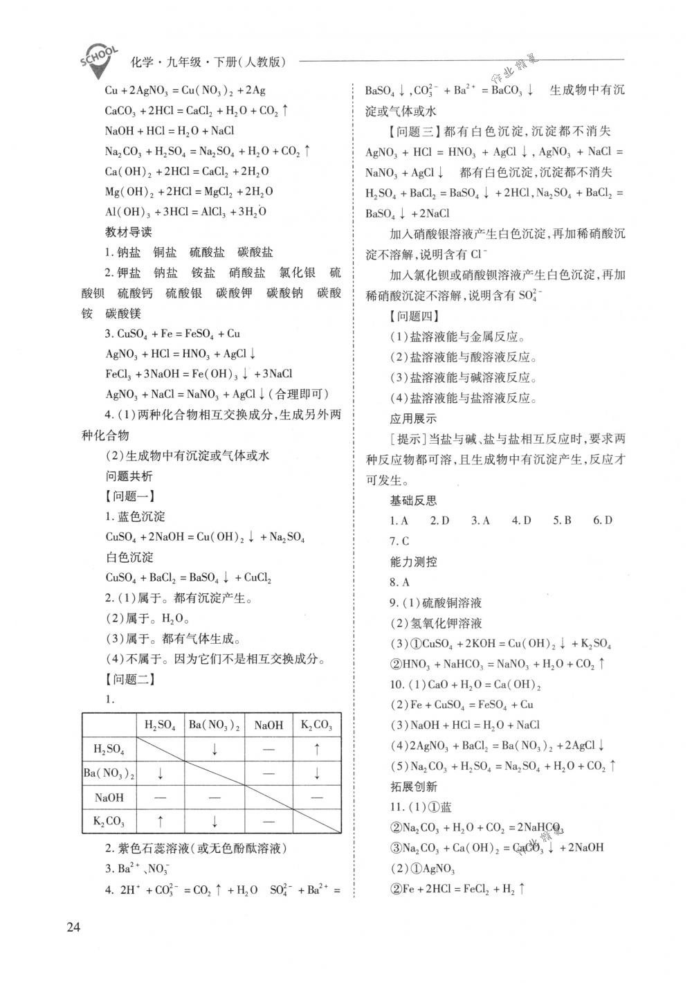 2018年新課程問(wèn)題解決導(dǎo)學(xué)方案九年級(jí)化學(xué)下冊(cè)人教版 第24頁(yè)