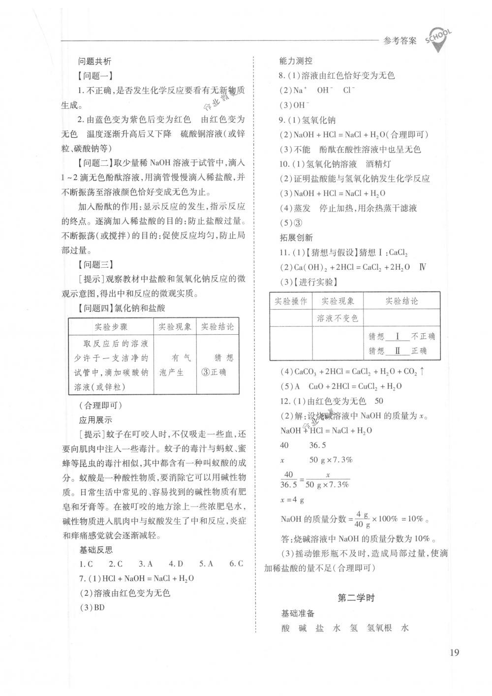 2018年新课程问题解决导学方案九年级化学下册人教版 第19页