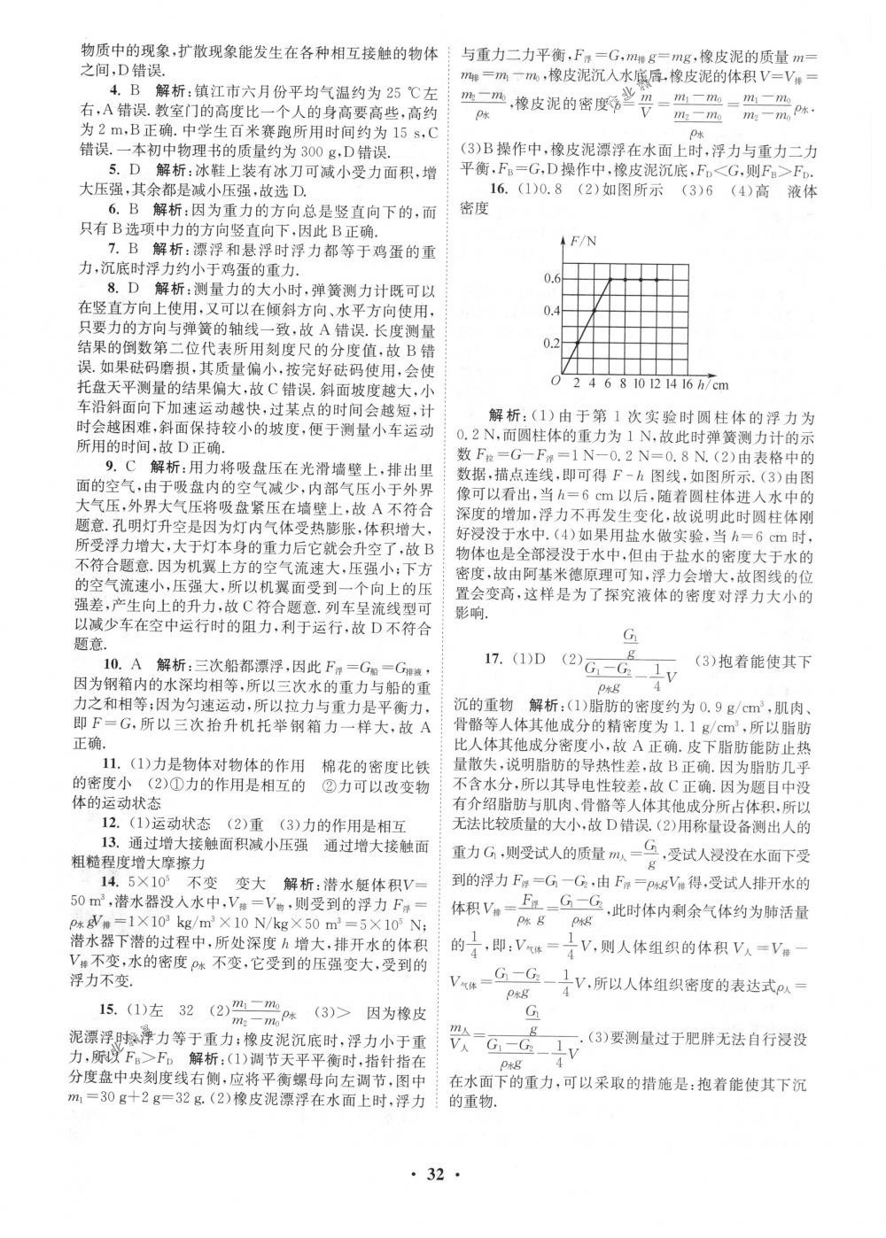 2018年初中物理小題狂做八年級(jí)下冊(cè)蘇科版提優(yōu)版 第32頁(yè)