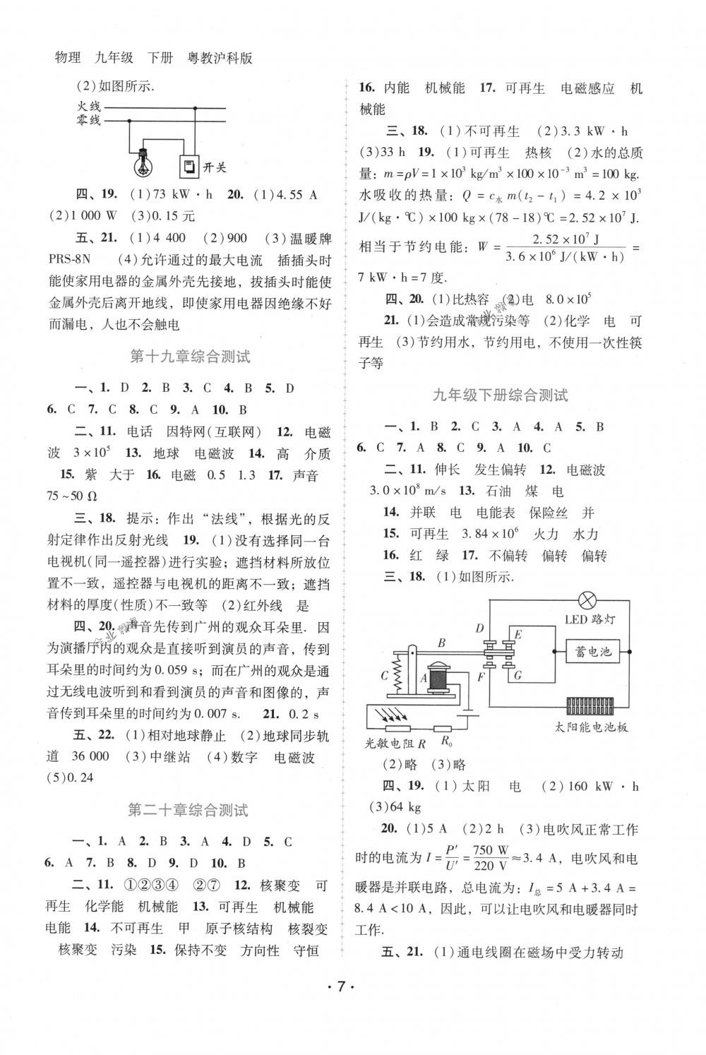 2018年自主與互動學(xué)習(xí)新課程學(xué)習(xí)輔導(dǎo)九年級物理下冊粵滬版 第7頁