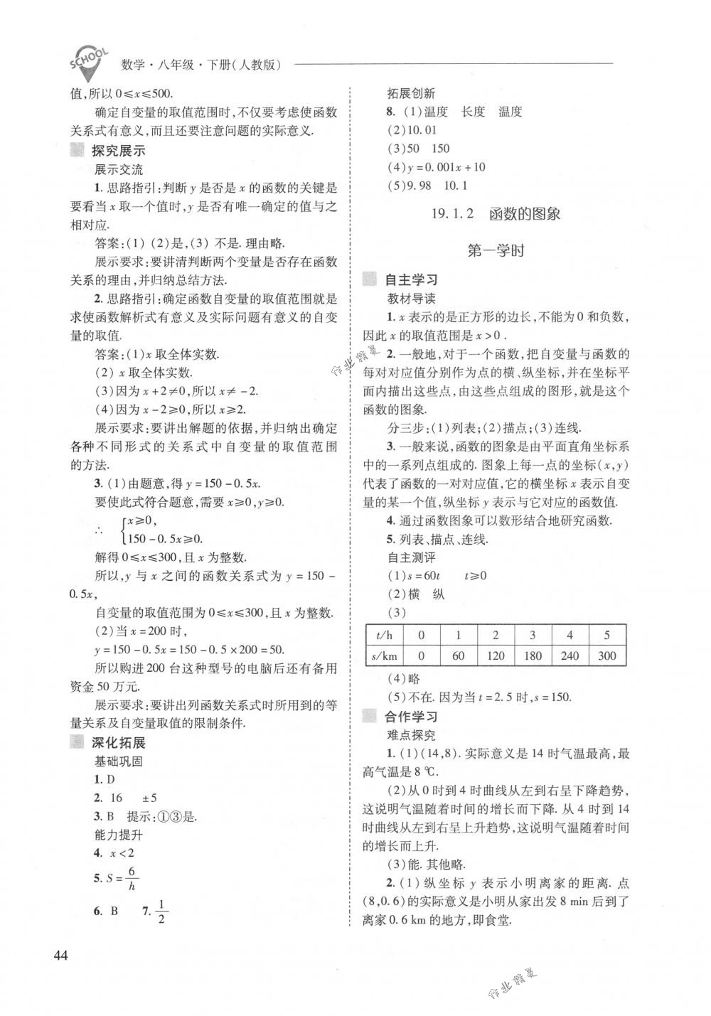 2018年新課程問題解決導(dǎo)學(xué)方案八年級數(shù)學(xué)下冊人教版 第44頁