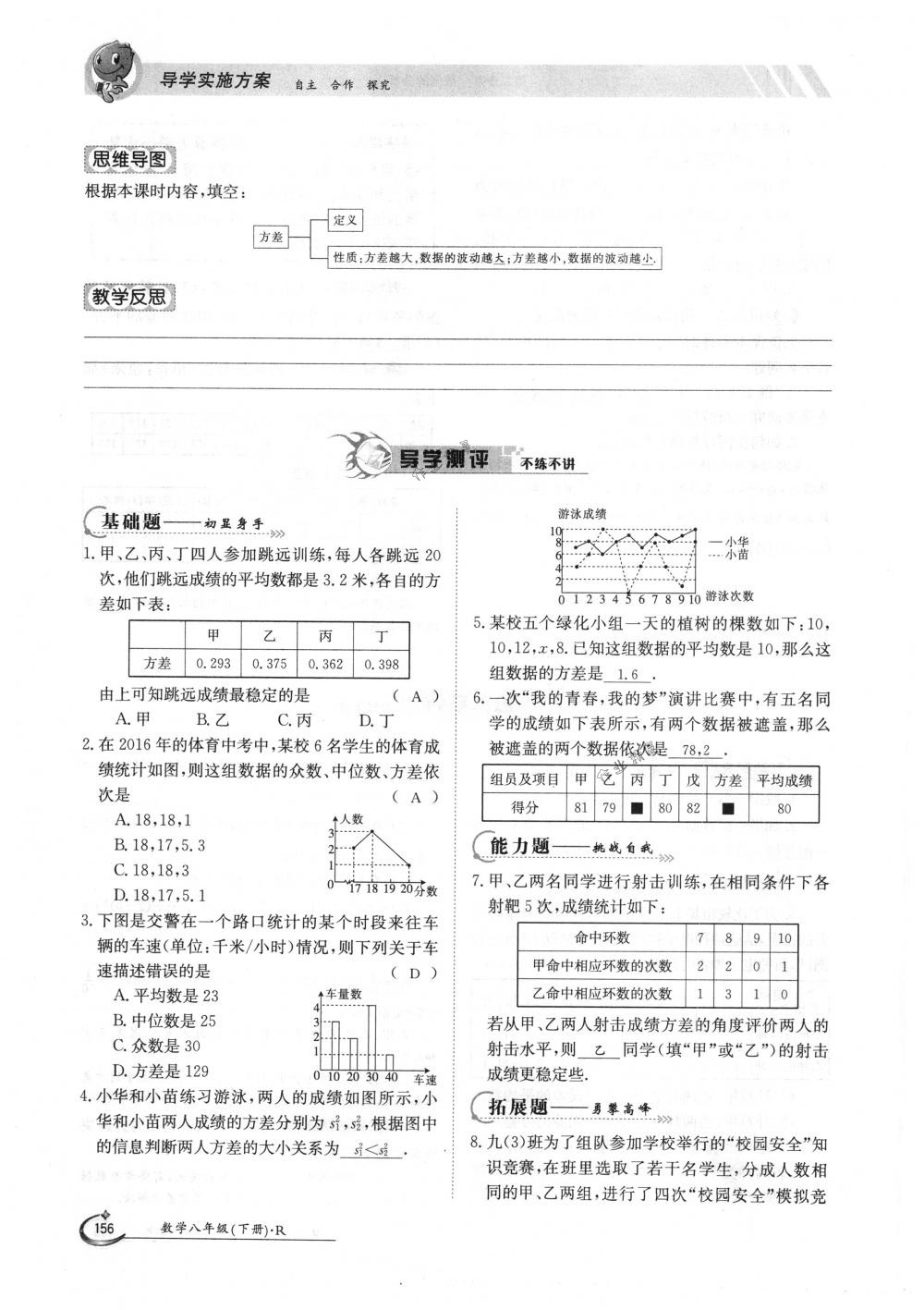 2018年金太阳导学案八年级数学下册人教版 第156页