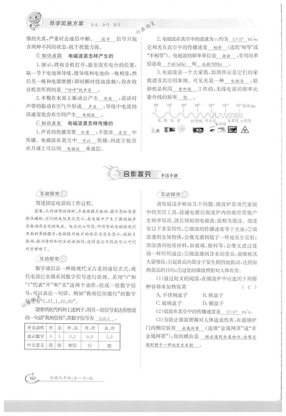 2018年金太陽導(dǎo)學(xué)案九年級物理全一冊下下人教版 第160頁