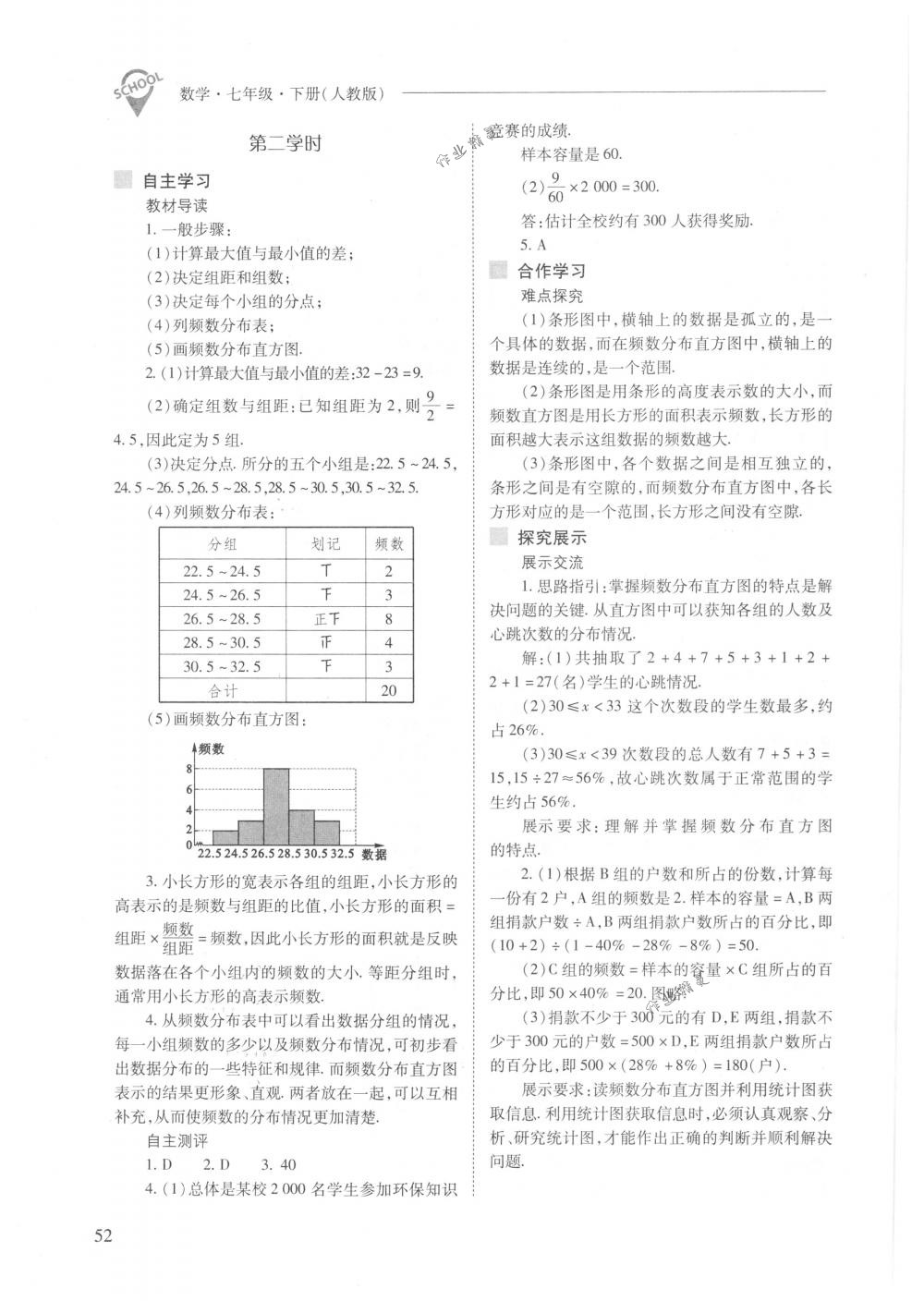 2018年新课程问题解决导学方案七年级数学下册人教版 第52页