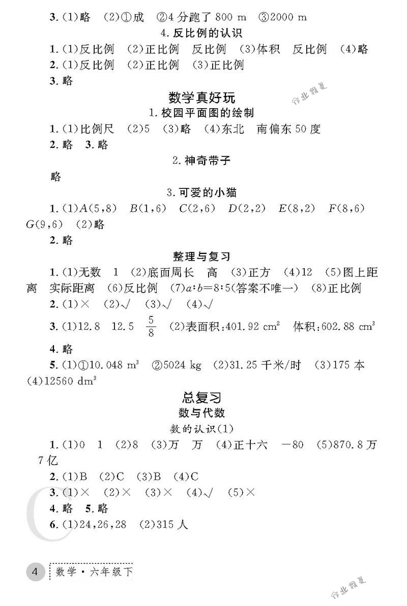 2018年課堂練習(xí)冊(cè)六年級(jí)數(shù)學(xué)下冊(cè)C版 第4頁(yè)