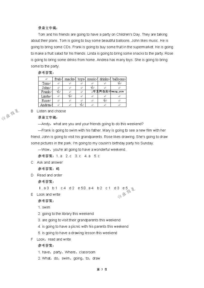 2018年補充習(xí)題六年級英語下冊譯林版譯林出版社 第7頁