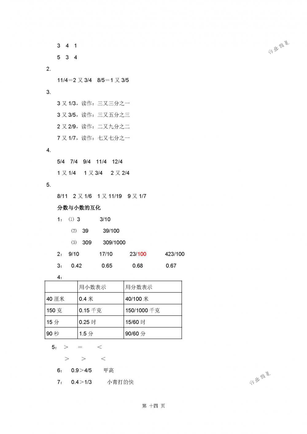 2018年數(shù)學(xué)補(bǔ)充習(xí)題五年級下冊蘇教版江蘇鳳凰教育出版社 第14頁