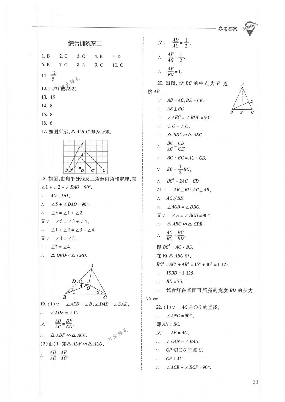 2018年新課程問(wèn)題解決導(dǎo)學(xué)方案九年級(jí)數(shù)學(xué)下冊(cè)人教版 第51頁(yè)