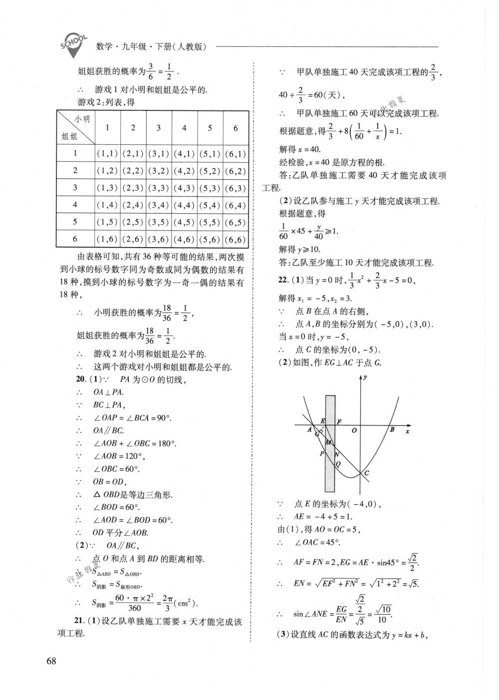 2018年新課程問題解決導(dǎo)學(xué)方案九年級(jí)數(shù)學(xué)下冊(cè)人教版 第68頁