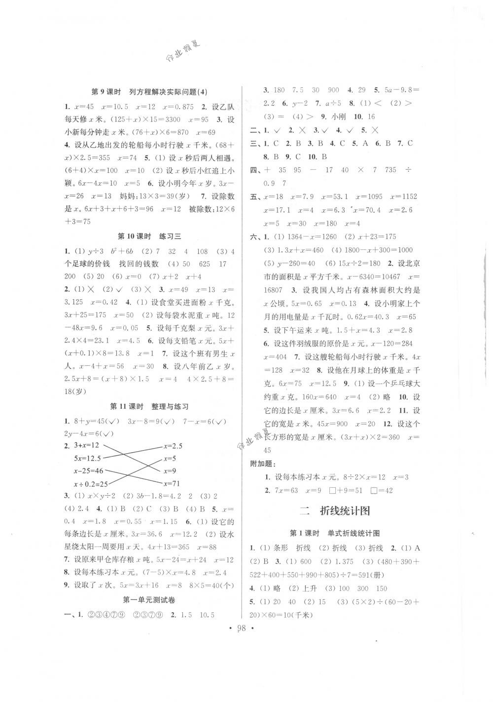 2018年南通小題課時作業(yè)本五年級數(shù)學下冊江蘇版 第2頁