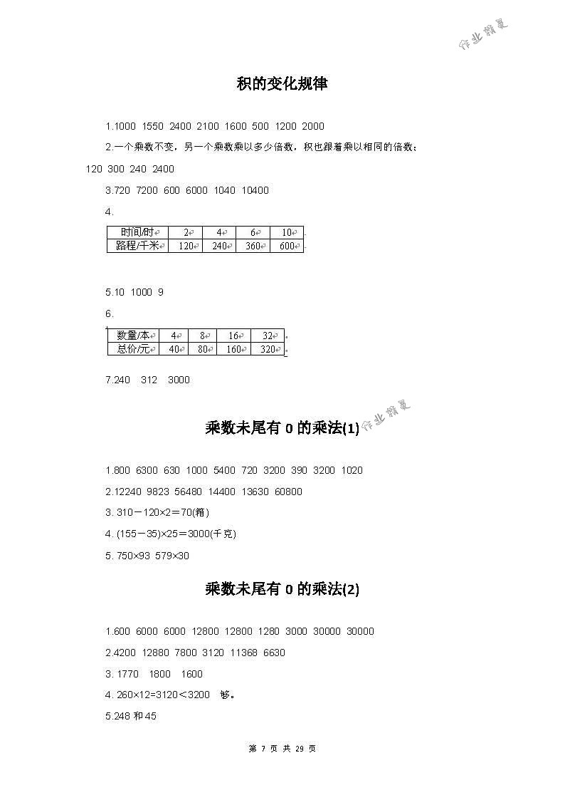 2018年同步練習(xí)四年級(jí)數(shù)學(xué)下冊(cè)蘇教版 第7頁(yè)