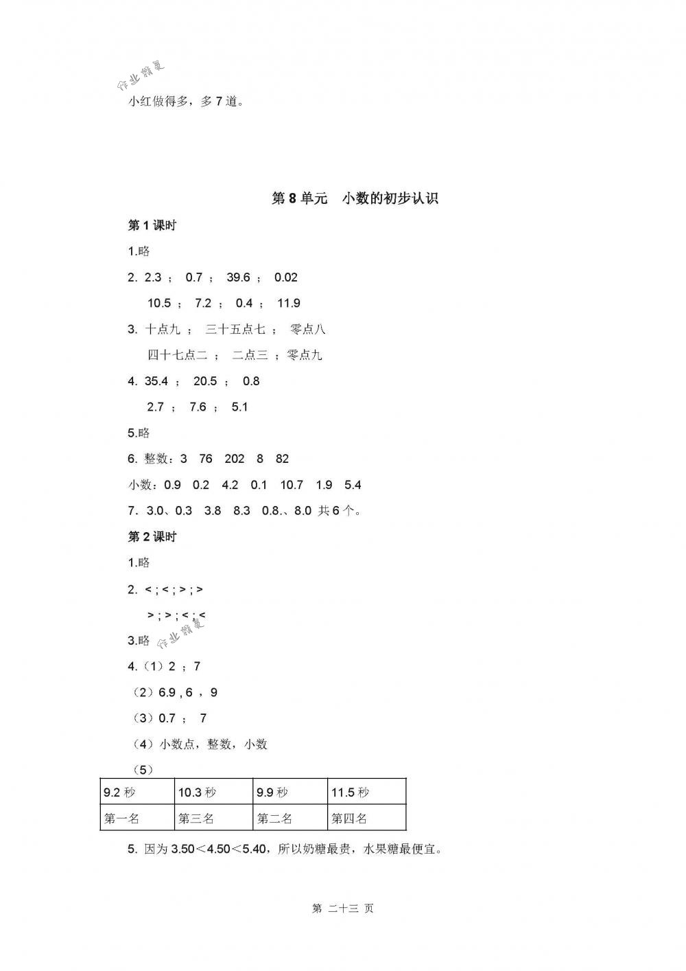 2018年伴你学三年级数学下册苏教版 第23页