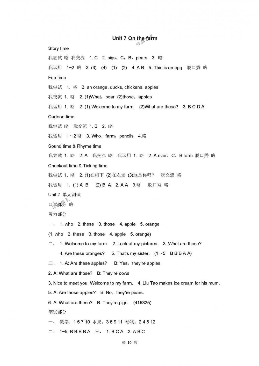 2018年伴你學(xué)三年級英語下冊譯林版 第10頁