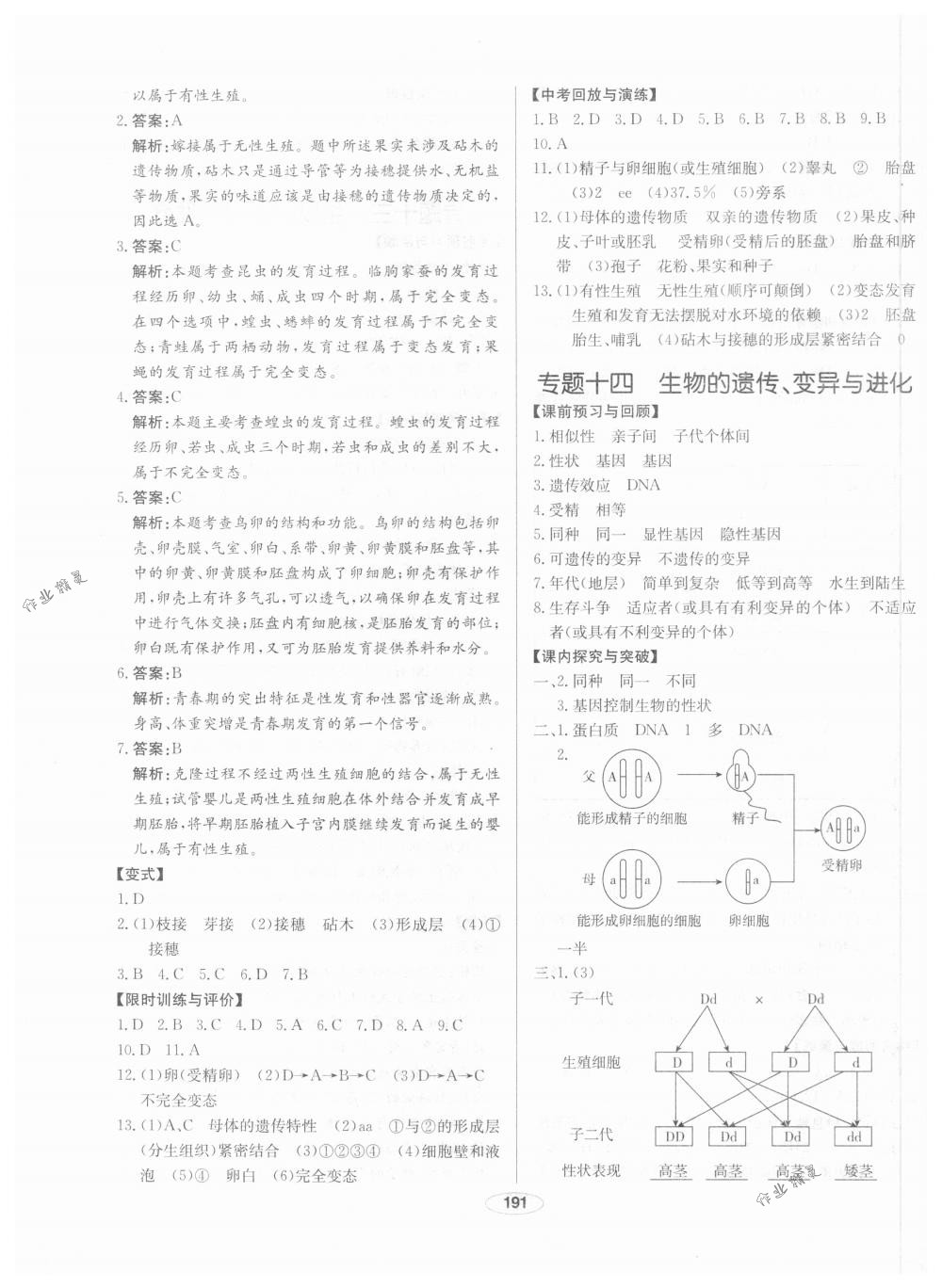 2018年中考档案九年级生物下册A版 第19页