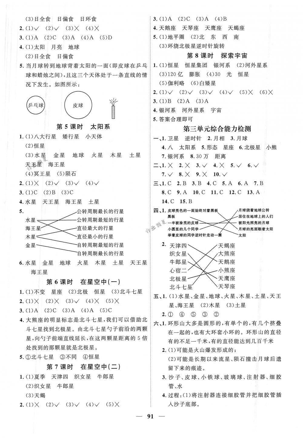 2018年阳光同学课时优化作业六年级科学下册教科版 第5页