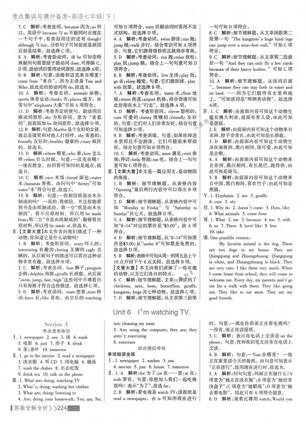 2018年考點(diǎn)集訓(xùn)與滿分備考七年級(jí)英語下冊(cè)人教版 第16頁