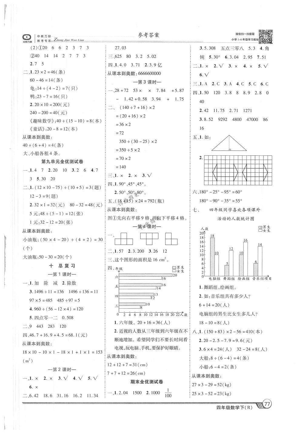 2018年全優(yōu)課堂考點集訓(xùn)與滿分備考四年級數(shù)學(xué)下冊人教版 第7頁