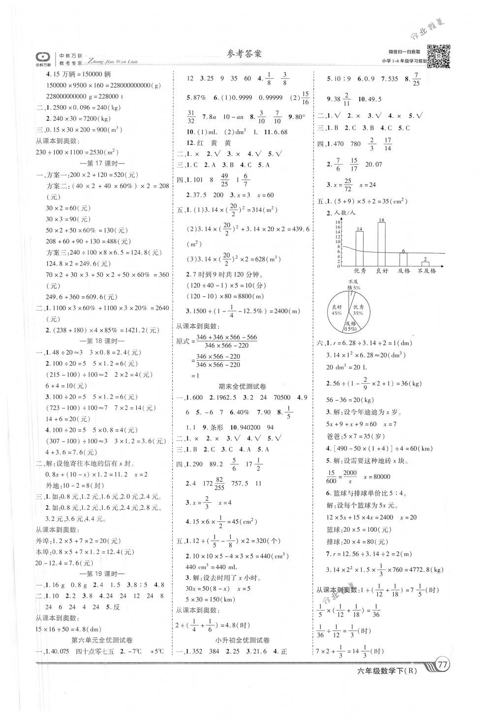 2018年全優(yōu)課堂考點集訓與滿分備考六年級數(shù)學下冊人教版 第7頁