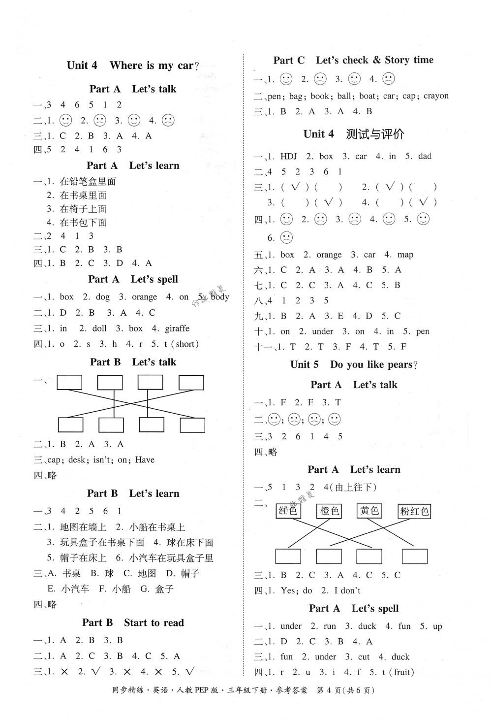 2018年同步精練三年級(jí)英語(yǔ)下冊(cè)人教PEP版 第14頁(yè)