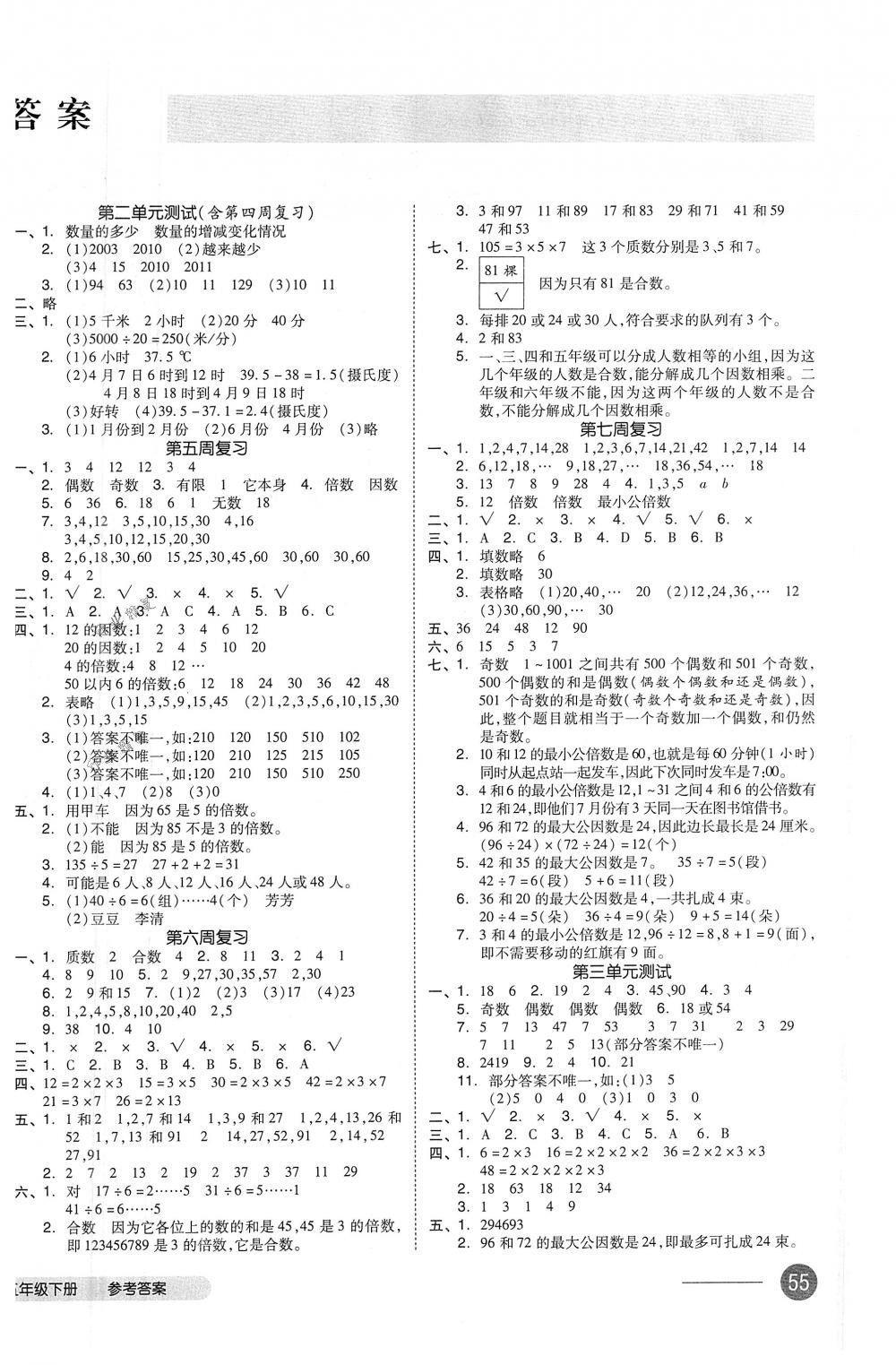 2018年全品小復(fù)習(xí)五年級(jí)數(shù)學(xué)下冊(cè)蘇教版 第2頁(yè)