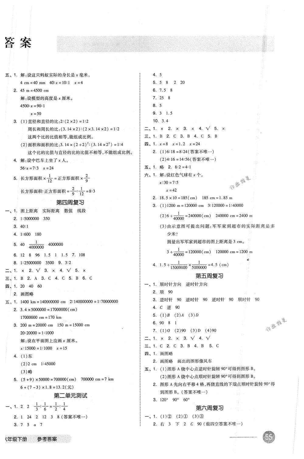 2018年全品小复习六年级数学下册北师大版 第2页