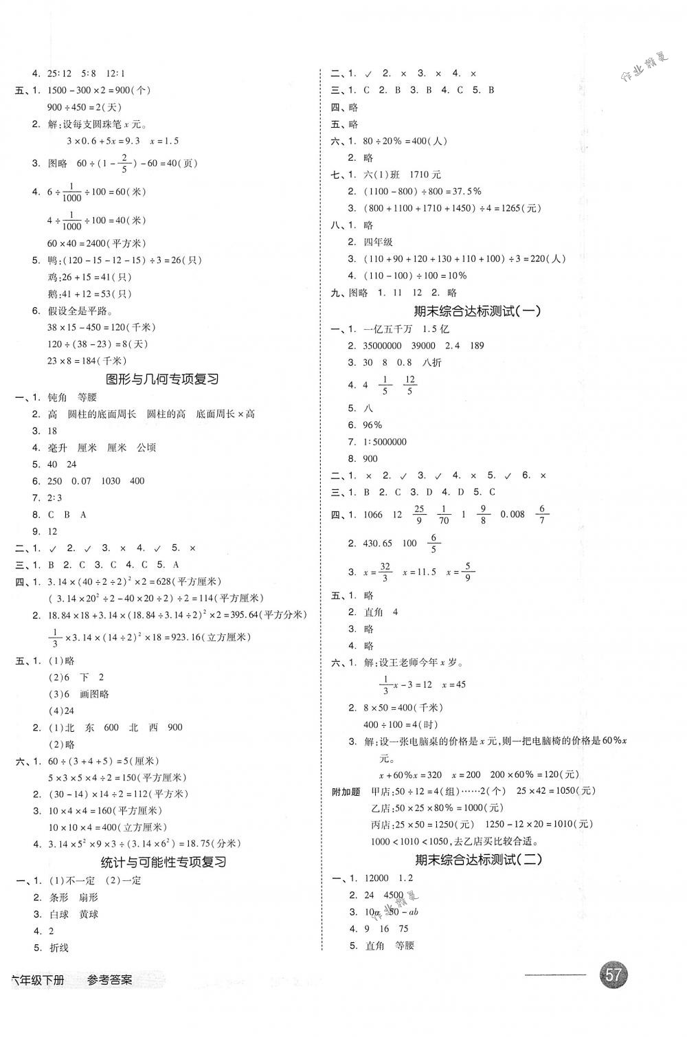 2018年全品小復(fù)習(xí)六年級(jí)數(shù)學(xué)下冊(cè)蘇教版 第6頁(yè)