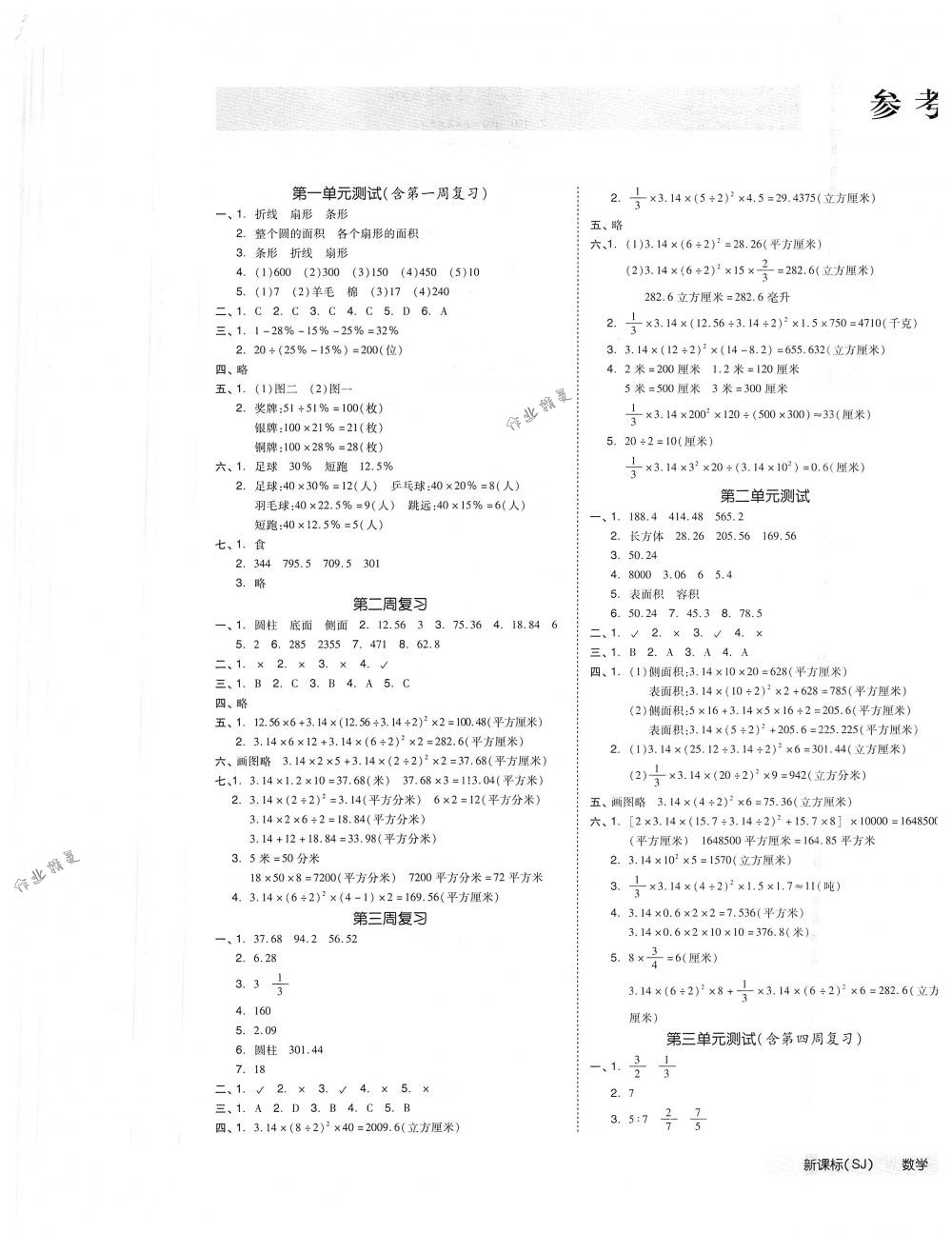 2018年全品小復習六年級數(shù)學下冊蘇教版 第1頁