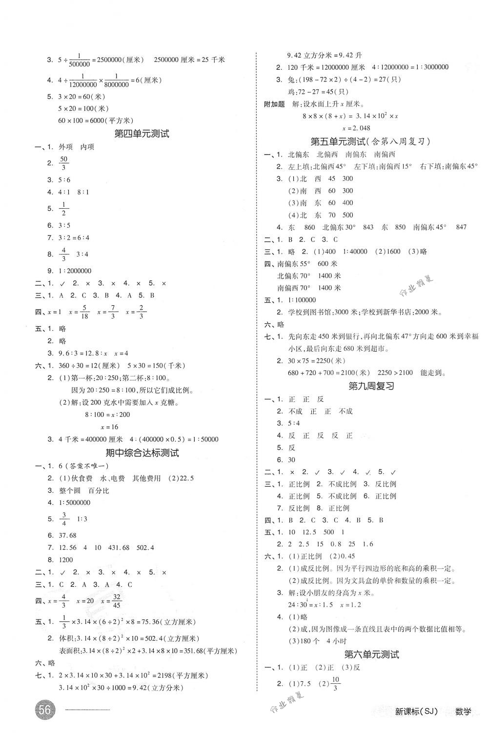 2018年全品小復(fù)習(xí)六年級數(shù)學(xué)下冊蘇教版 第3頁