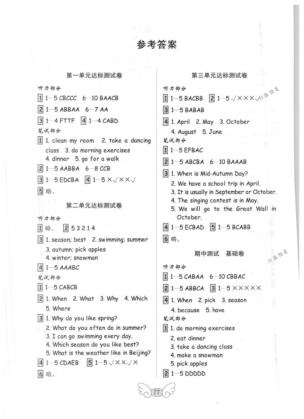 2018年金钥匙小学试卷五年级英语下册人教PEP版 第9页