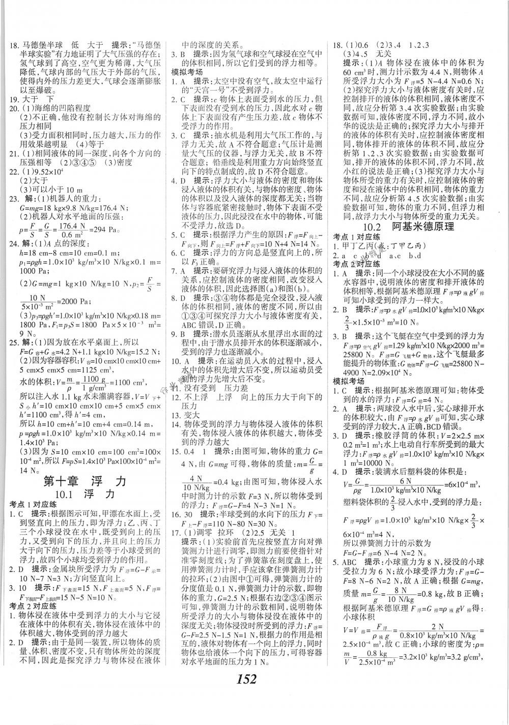 2018年全優(yōu)課堂考點(diǎn)集訓(xùn)與滿分備考八年級物理下冊人教版 第12頁