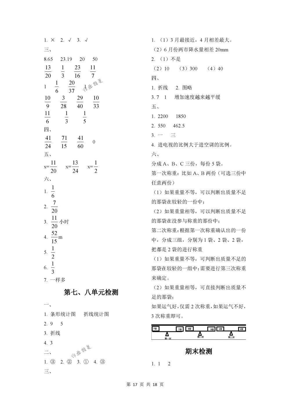 2018年課程基礎(chǔ)訓(xùn)練五年級(jí)數(shù)學(xué)下冊(cè)人教版湖南少年兒童出版社 第17頁(yè)