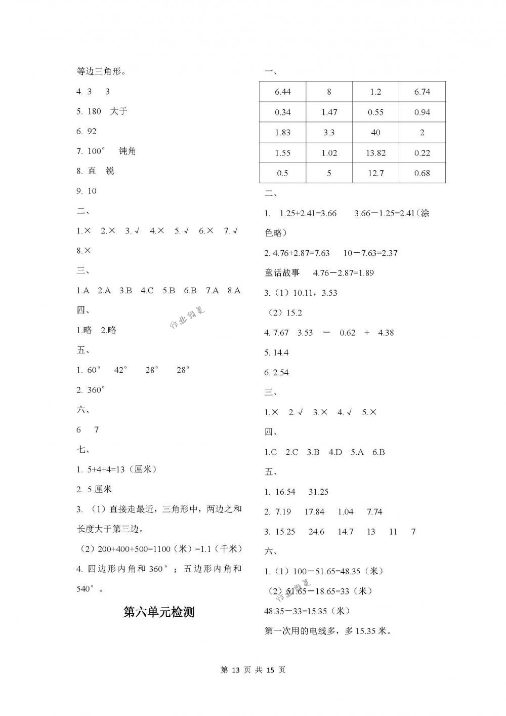 2018年課程基礎(chǔ)訓(xùn)練四年級數(shù)學(xué)下冊人教版湖南少年兒童出版社 第13頁