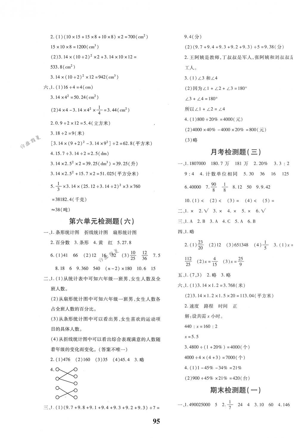 2018年教育世家状元卷六年级数学下册人教版 第7页