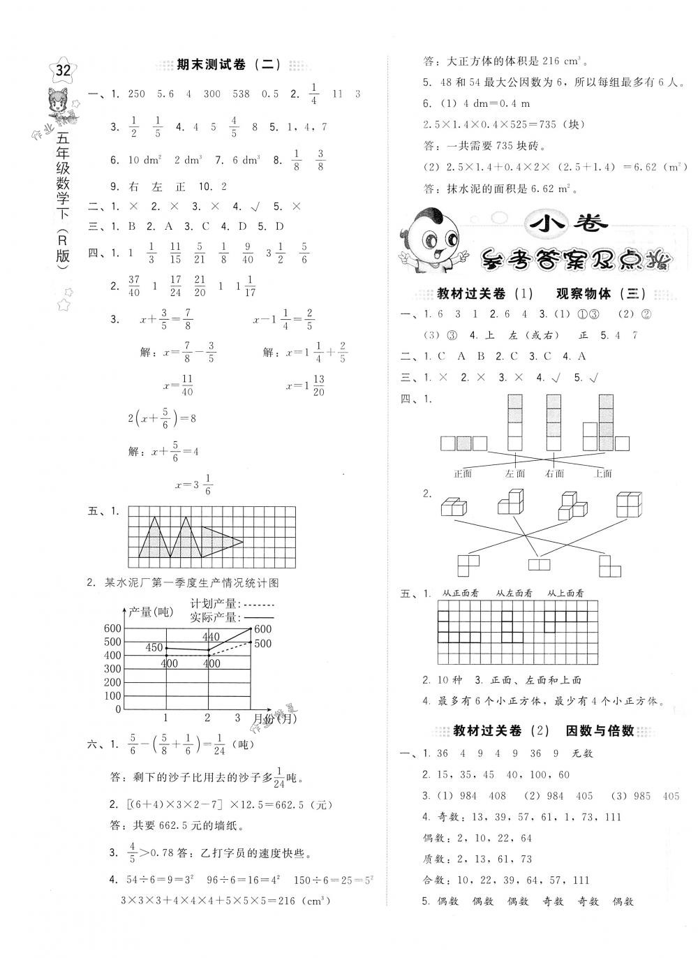 2018年好卷五年级数学下册人教版 第7页