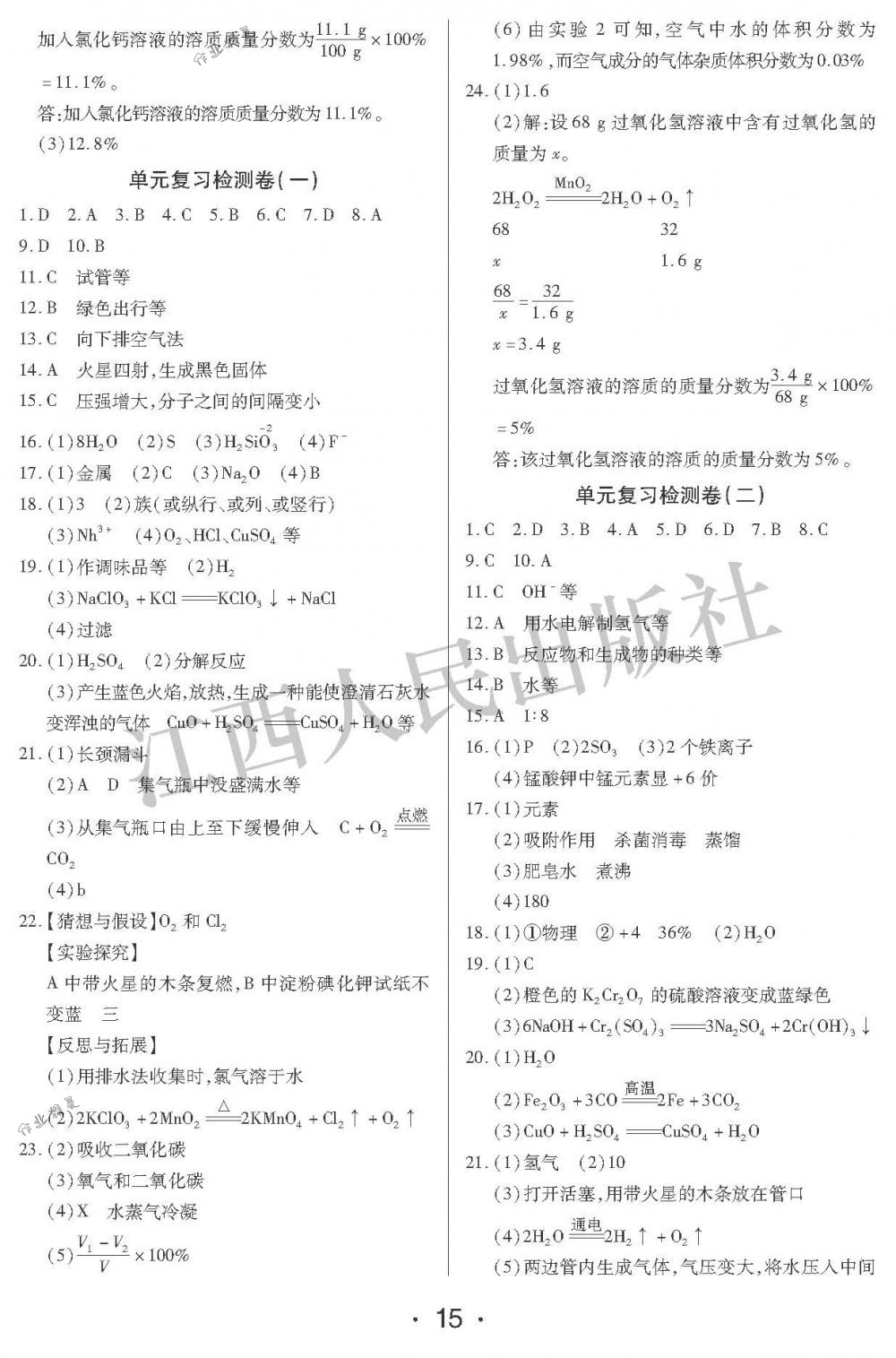 2018年中考新评价九年级化学下册江西人民出版社 第15页