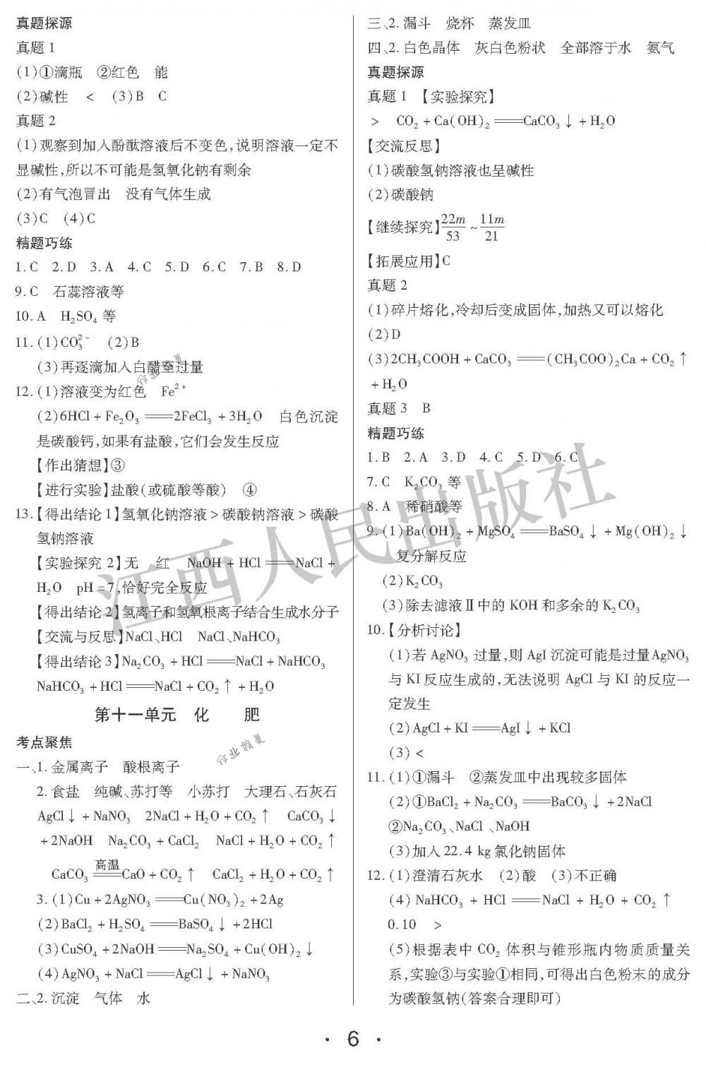 2018年中考新評價九年級化學下冊江西人民出版社 第6頁