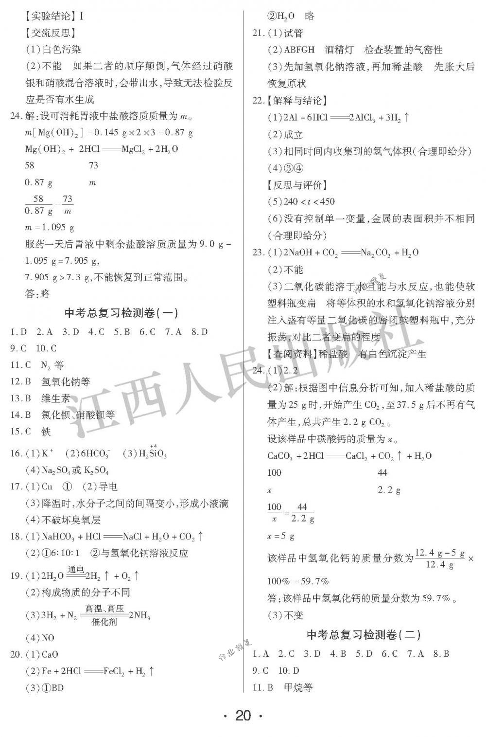 2018年中考新评价九年级化学下册江西人民出版社 第20页