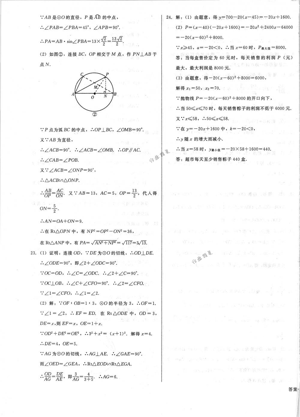 2018年勝券在握打好基礎(chǔ)金牌作業(yè)本九年級(jí)數(shù)學(xué)下冊(cè)北師大版 第31頁(yè)