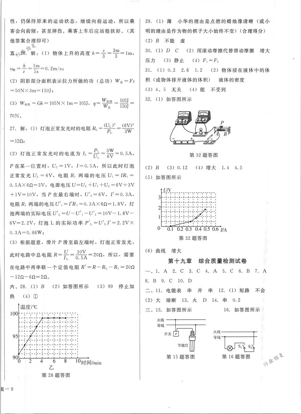 2018年胜券在握打好基础金牌作业本九年级物理下册人教版 第18页