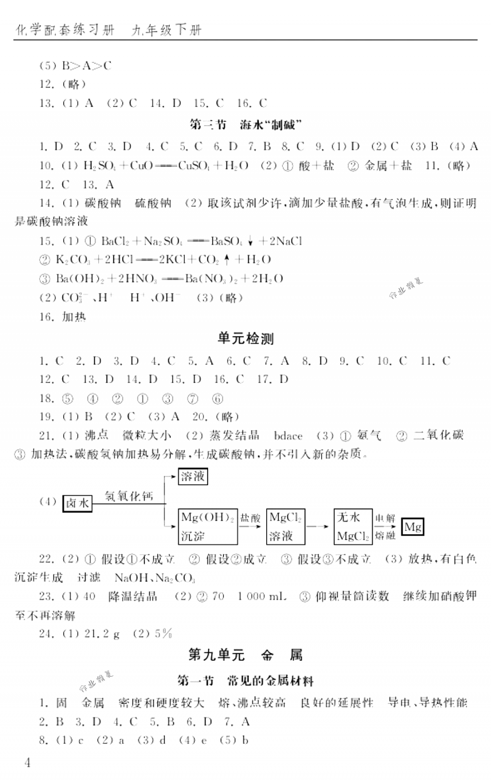 2018年配套練習(xí)冊(cè)山東教育出版社九年級(jí)化學(xué)下冊(cè)魯教 第4頁