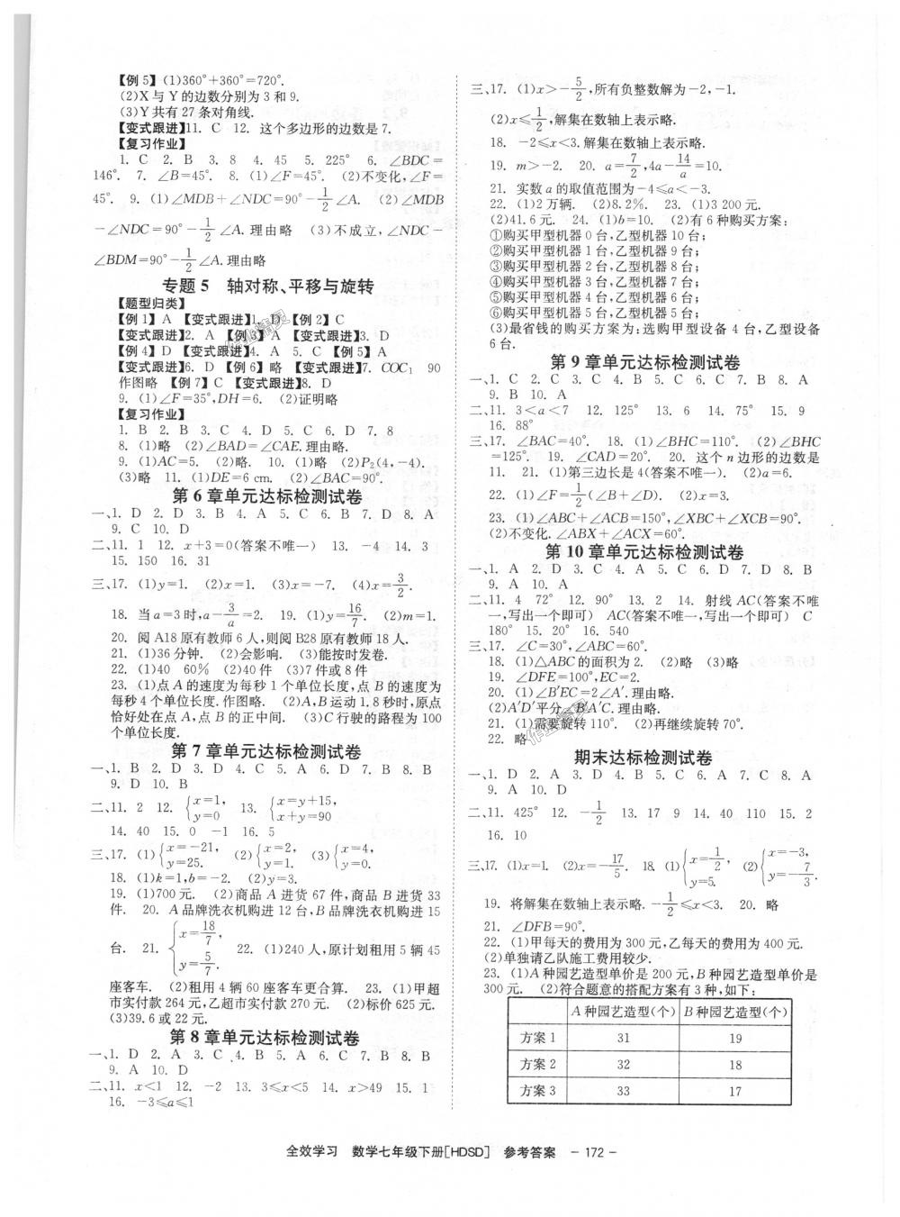 2018年全效學(xué)習(xí)學(xué)習(xí)評價(jià)方案七年級數(shù)學(xué)下冊華師大版 第8頁