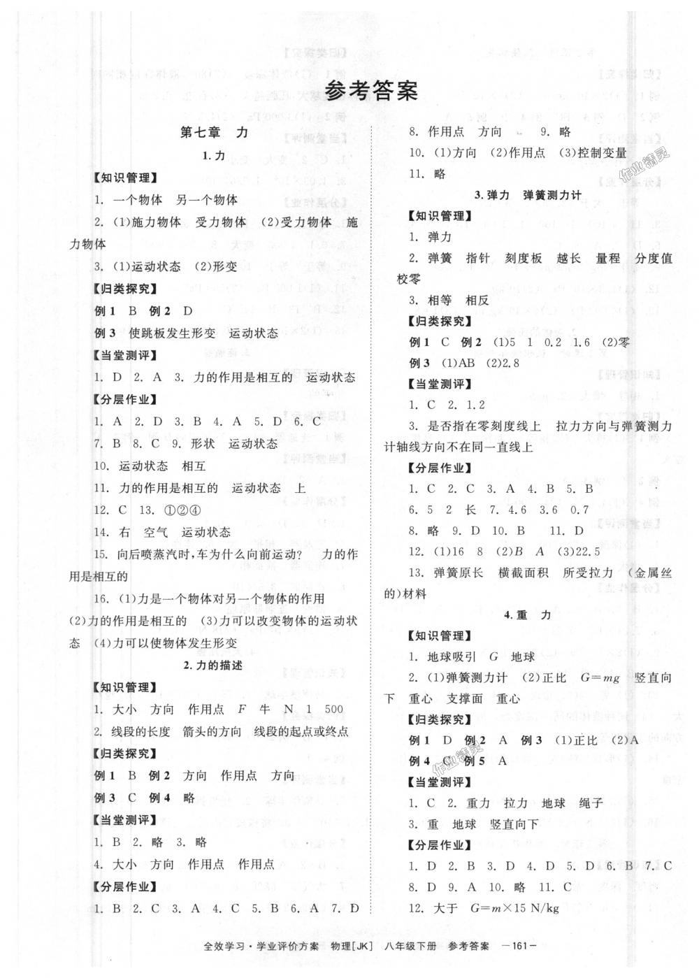 2018年全效學(xué)習(xí)八年級(jí)物理下冊(cè)教科版 第1頁(yè)