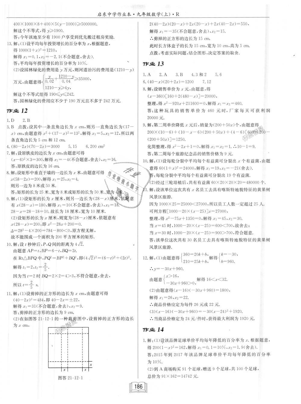 2018年啟東中學(xué)作業(yè)本九年級數(shù)學(xué)上冊人教版 第6頁