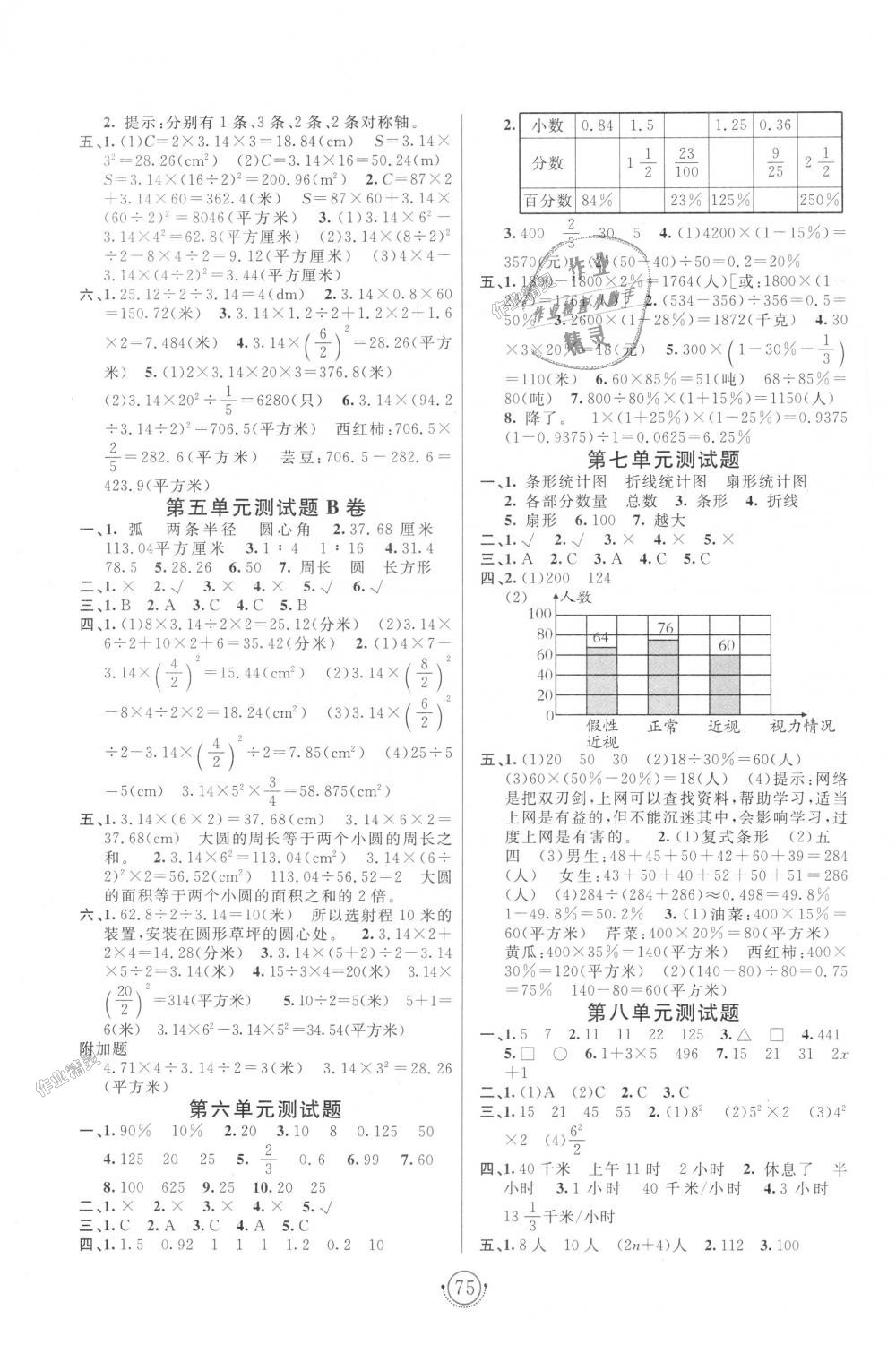 2018年海淀單元測試AB卷六年級數(shù)學(xué)上冊人教版 第3頁